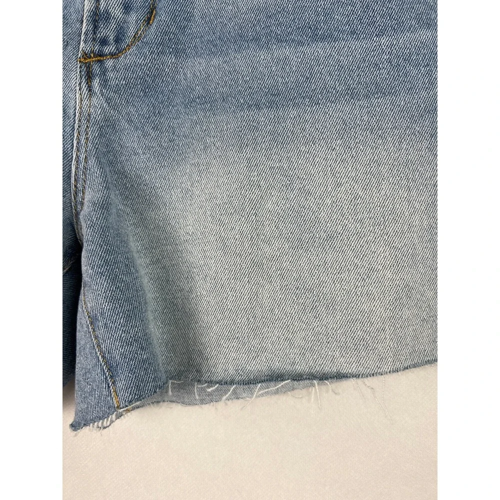 Articles of Society Denim Short Women 28 Blue High Rise Raw Hem Stretch Jean D03